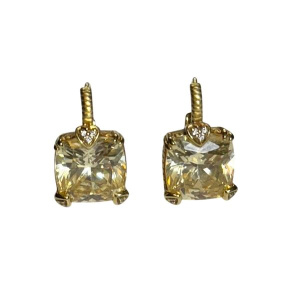 JUDITH RIPKA 18K Yellow Gold Lola Yellow Crystal & Diamond Earrings - Picture 8 of 16